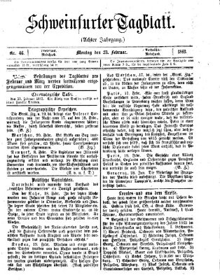 Schweinfurter Tagblatt Montag 23. Februar 1863