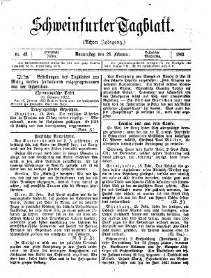 Schweinfurter Tagblatt Donnerstag 26. Februar 1863