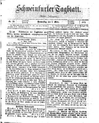 Schweinfurter Tagblatt Donnerstag 5. März 1863