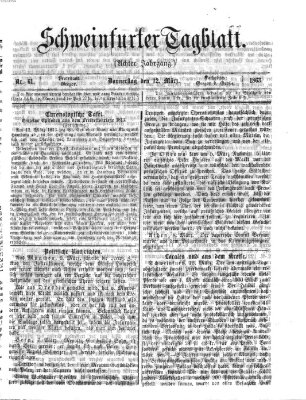 Schweinfurter Tagblatt Donnerstag 12. März 1863