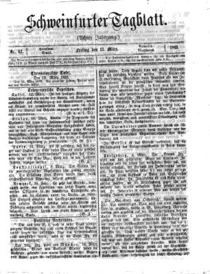 Schweinfurter Tagblatt Freitag 13. März 1863