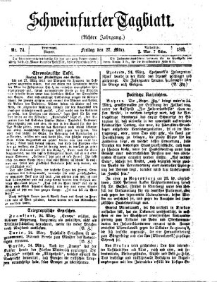 Schweinfurter Tagblatt Freitag 27. März 1863