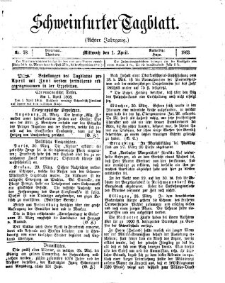 Schweinfurter Tagblatt Mittwoch 1. April 1863