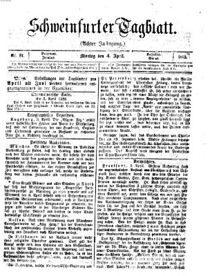 Schweinfurter Tagblatt Montag 6. April 1863