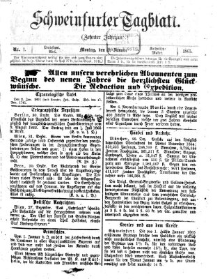 Schweinfurter Tagblatt Montag 2. Januar 1865