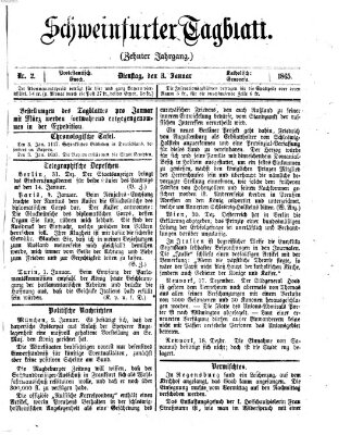 Schweinfurter Tagblatt Dienstag 3. Januar 1865