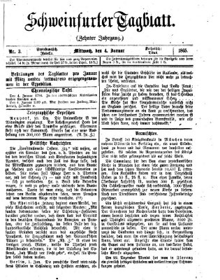 Schweinfurter Tagblatt Mittwoch 4. Januar 1865