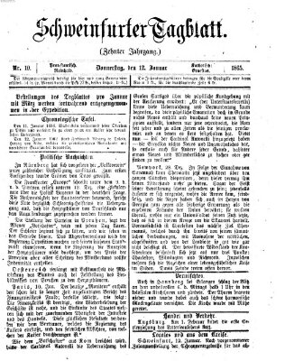 Schweinfurter Tagblatt Donnerstag 12. Januar 1865