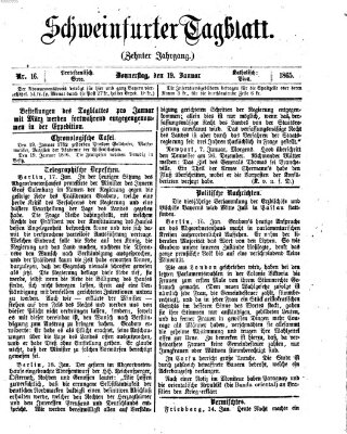 Schweinfurter Tagblatt Donnerstag 19. Januar 1865