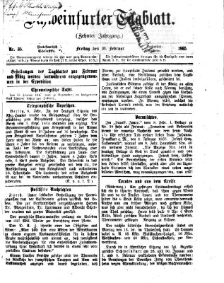 Schweinfurter Tagblatt Freitag 10. Februar 1865