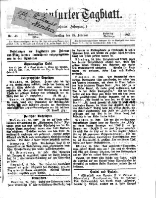 Schweinfurter Tagblatt Samstag 25. Februar 1865