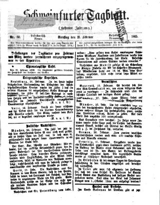 Schweinfurter Tagblatt Dienstag 28. Februar 1865