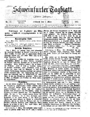 Schweinfurter Tagblatt Mittwoch 8. März 1865