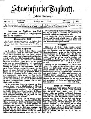 Schweinfurter Tagblatt Freitag 7. April 1865