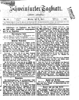 Schweinfurter Tagblatt Montag 10. April 1865