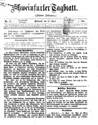 Schweinfurter Tagblatt Mittwoch 19. April 1865