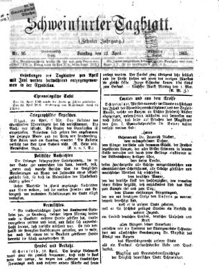 Schweinfurter Tagblatt Samstag 22. April 1865