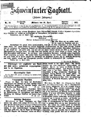 Schweinfurter Tagblatt Mittwoch 26. April 1865