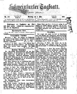 Schweinfurter Tagblatt Dienstag 2. Mai 1865