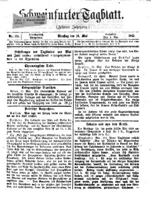 Schweinfurter Tagblatt Dienstag 16. Mai 1865