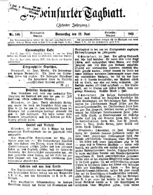 Schweinfurter Tagblatt Donnerstag 22. Juni 1865