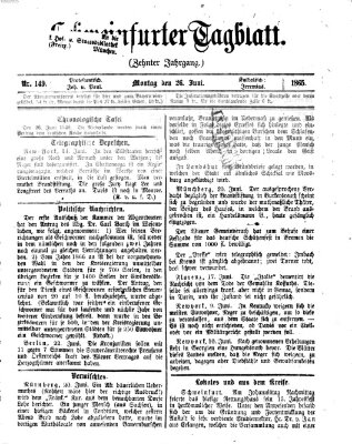 Schweinfurter Tagblatt Montag 26. Juni 1865