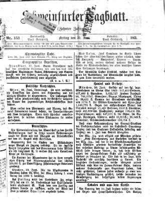 Schweinfurter Tagblatt Freitag 30. Juni 1865