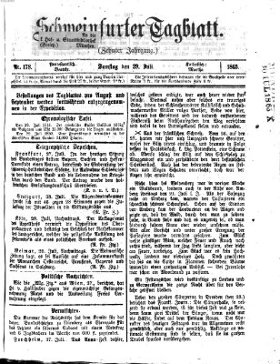 Schweinfurter Tagblatt Samstag 29. Juli 1865