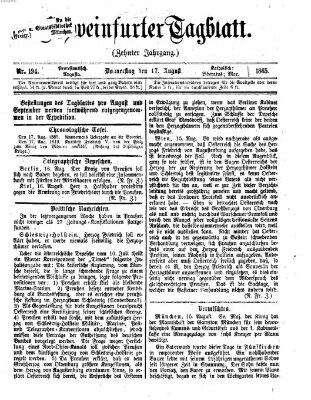 Schweinfurter Tagblatt Donnerstag 17. August 1865