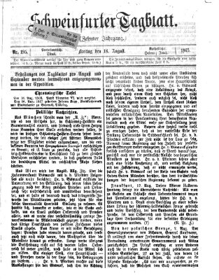 Schweinfurter Tagblatt Freitag 18. August 1865