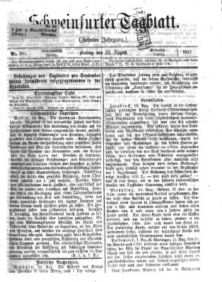 Schweinfurter Tagblatt Freitag 25. August 1865