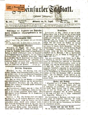 Schweinfurter Tagblatt Mittwoch 30. August 1865