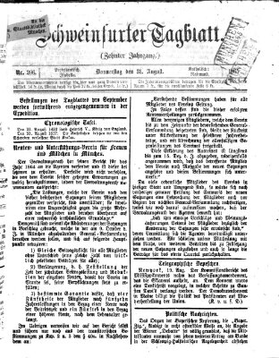 Schweinfurter Tagblatt Donnerstag 31. August 1865