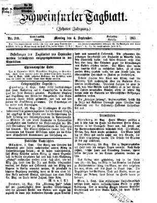 Schweinfurter Tagblatt Montag 4. September 1865