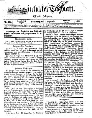 Schweinfurter Tagblatt Donnerstag 7. September 1865