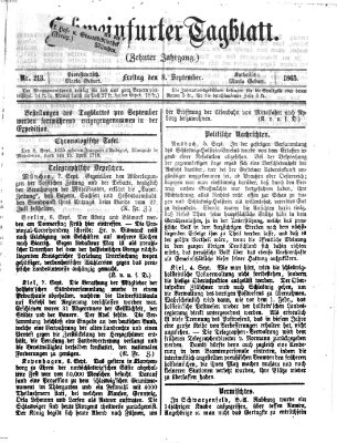 Schweinfurter Tagblatt Freitag 8. September 1865