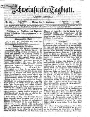 Schweinfurter Tagblatt Montag 11. September 1865