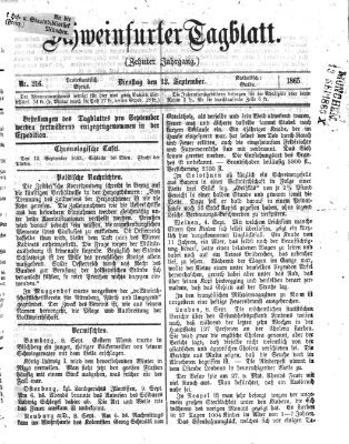 Schweinfurter Tagblatt Dienstag 12. September 1865