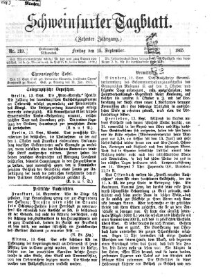 Schweinfurter Tagblatt Freitag 15. September 1865