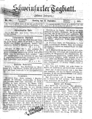 Schweinfurter Tagblatt Samstag 16. September 1865