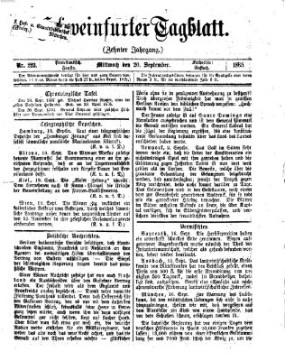 Schweinfurter Tagblatt Mittwoch 20. September 1865