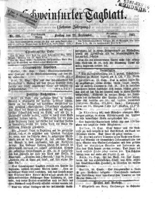 Schweinfurter Tagblatt Freitag 22. September 1865