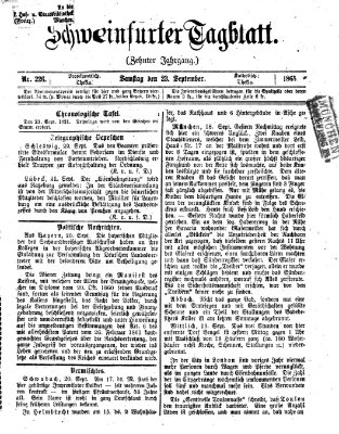 Schweinfurter Tagblatt Samstag 23. September 1865