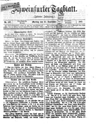 Schweinfurter Tagblatt Montag 25. September 1865