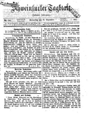 Schweinfurter Tagblatt Donnerstag 28. September 1865