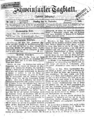 Schweinfurter Tagblatt Samstag 30. September 1865