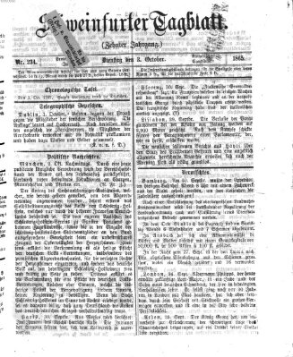 Schweinfurter Tagblatt Dienstag 3. Oktober 1865