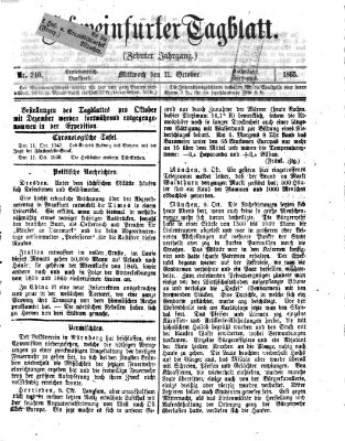 Schweinfurter Tagblatt Mittwoch 11. Oktober 1865