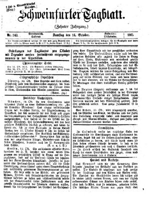 Schweinfurter Tagblatt Samstag 14. Oktober 1865