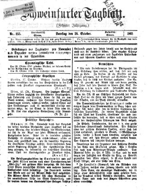 Schweinfurter Tagblatt Samstag 28. Oktober 1865